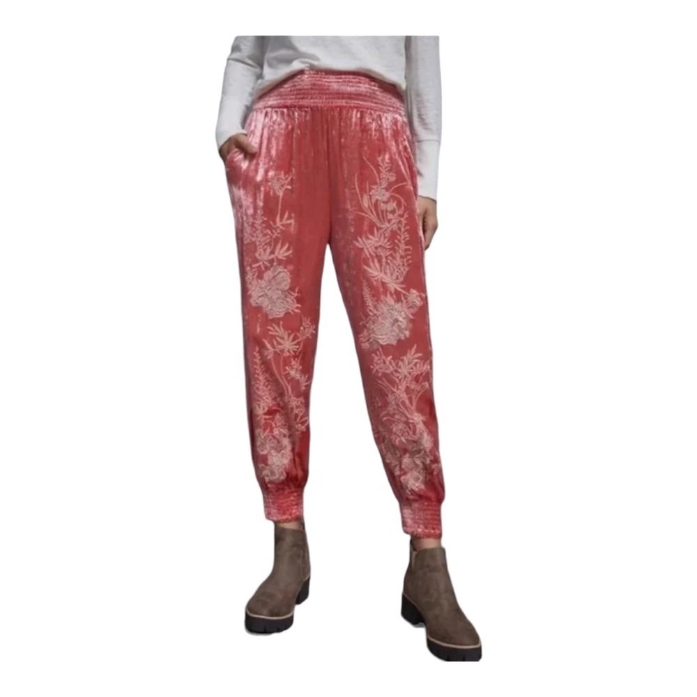Anthropologie Rosie Embroidered Joggers